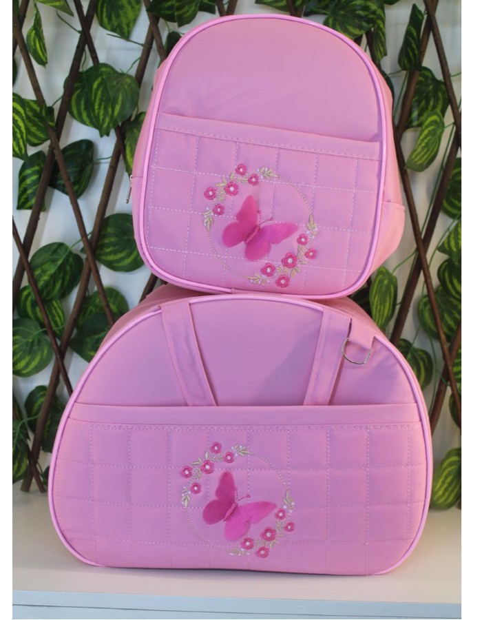 BOLSA E MOCHILA BORDADA BEBÊ EMANUEL 
