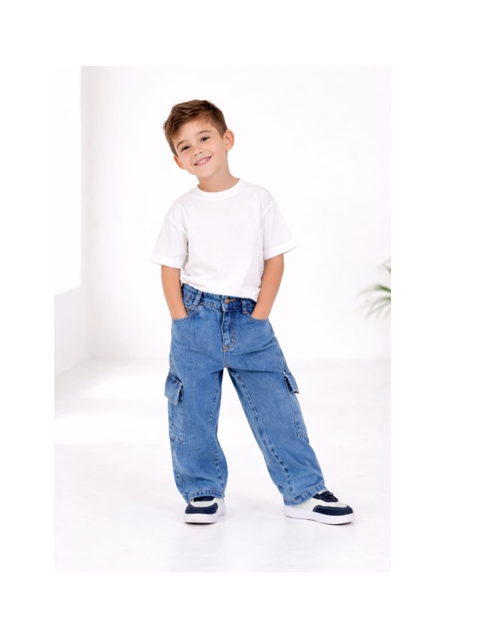 CALÇA CARGO JUVENIL MASCOLINO MARMORIZADA