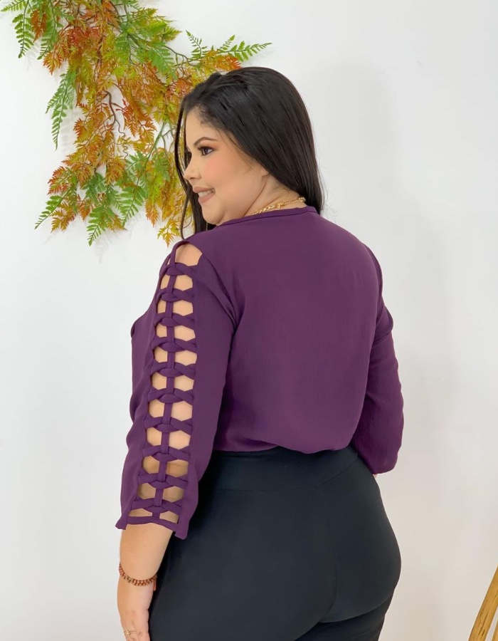 Blusa Manga Longa  Vazada