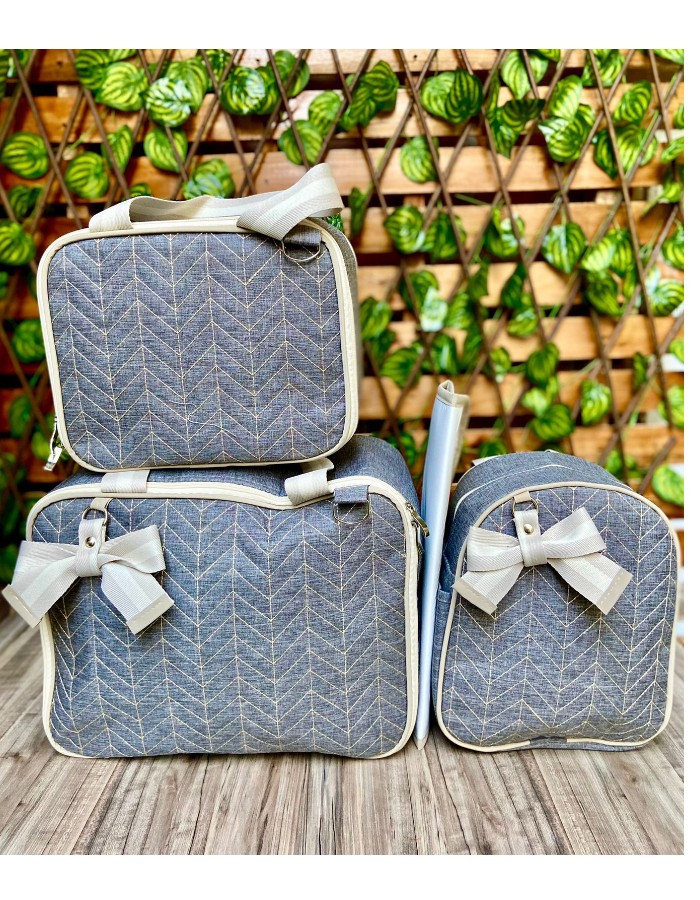 CONJUNTO BOLSA 4 PEÇAS JEANS