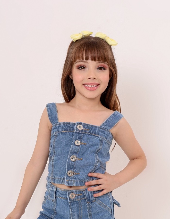 CROPPED JEANS INFANTIL DESGRADEADO