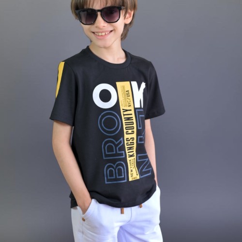 Camisa estampada OK preta