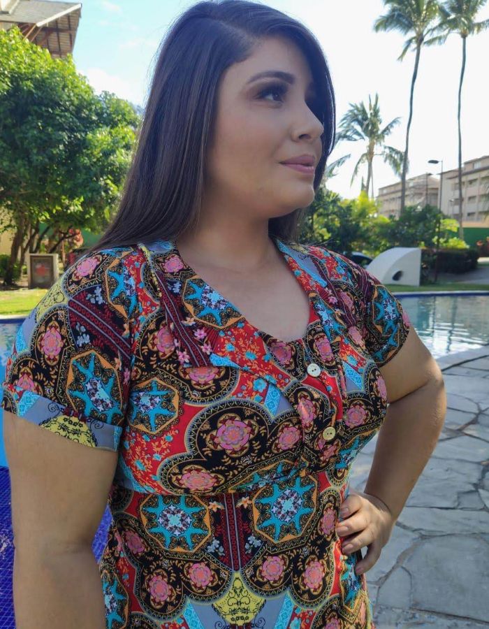 VESTIDO CURTO GOLA - TAM M