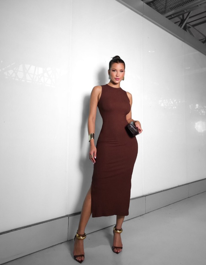 VESTIDO MIDI REGATA