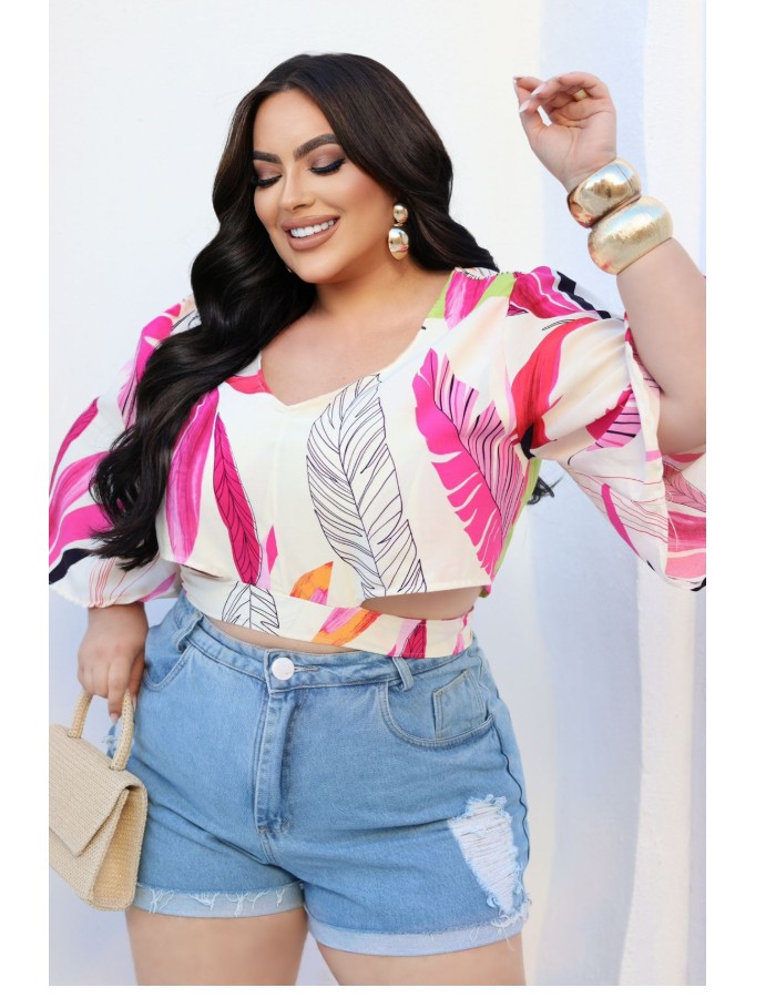 Semi cropped Laila c/ mangas soltas 