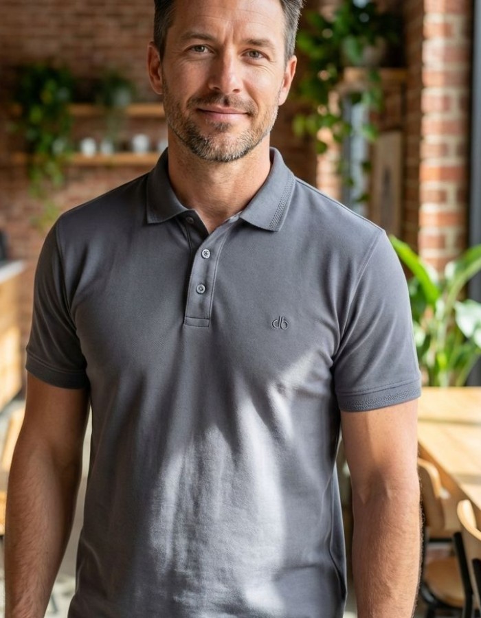CAMISA POLO - CINZA