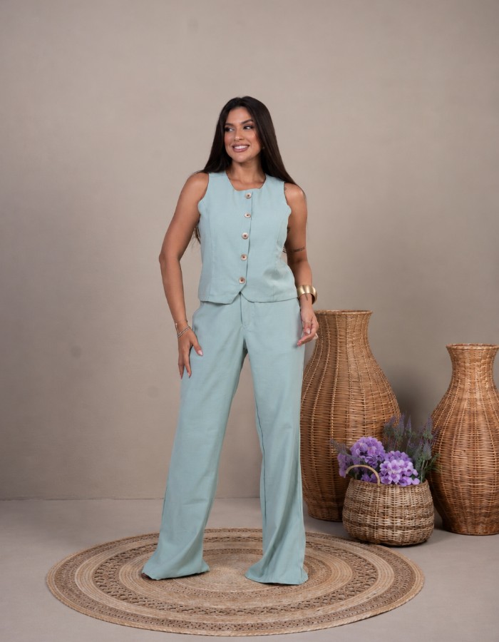 CONJUNTO CALÇA E COLETE (TEC.ALFAIATARIA MARRANT)