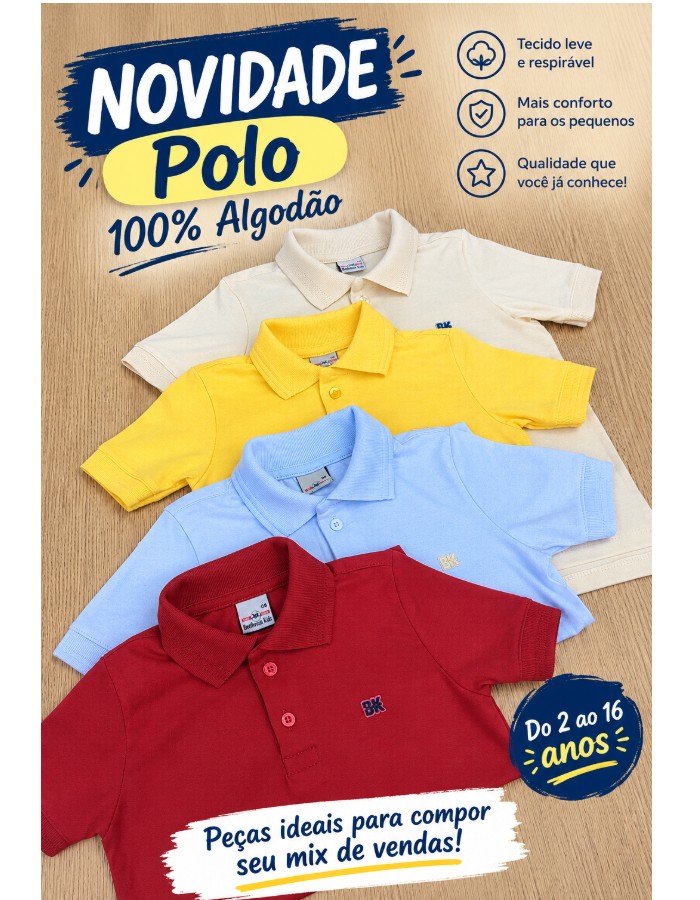 POLO 100% ALGODÃO 