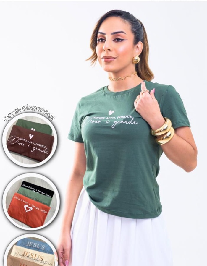 T SHIRT ESTAMPA FRASES ALGODÃO (5504F)