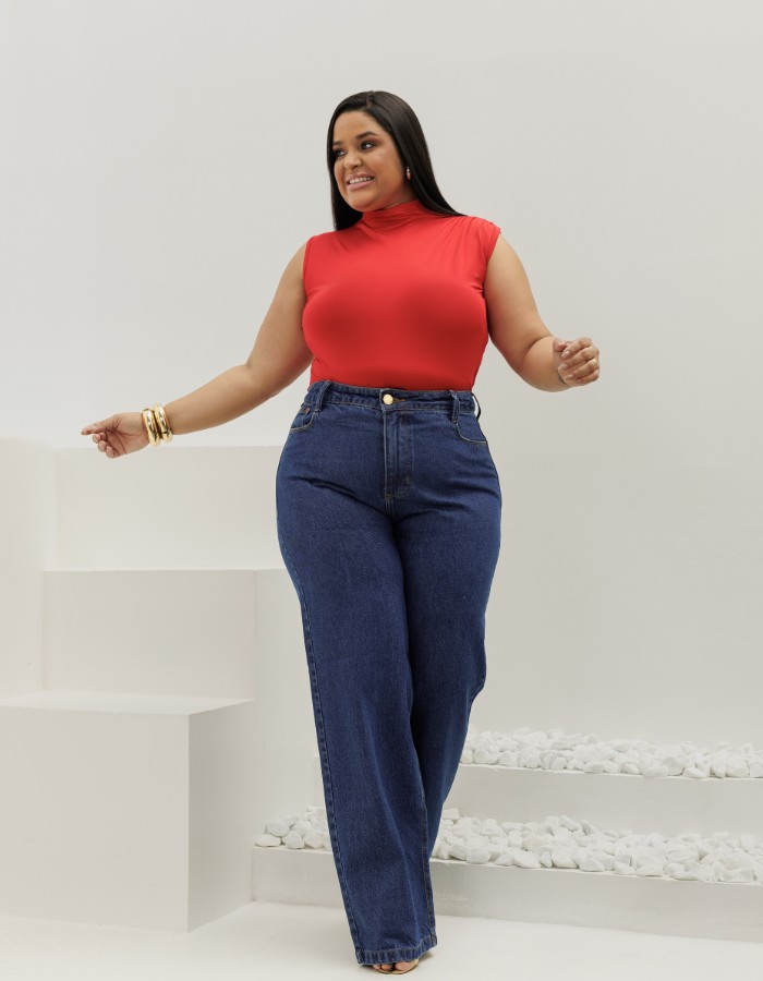 PANTALONA ABANHADA AZUL ESCURA GG