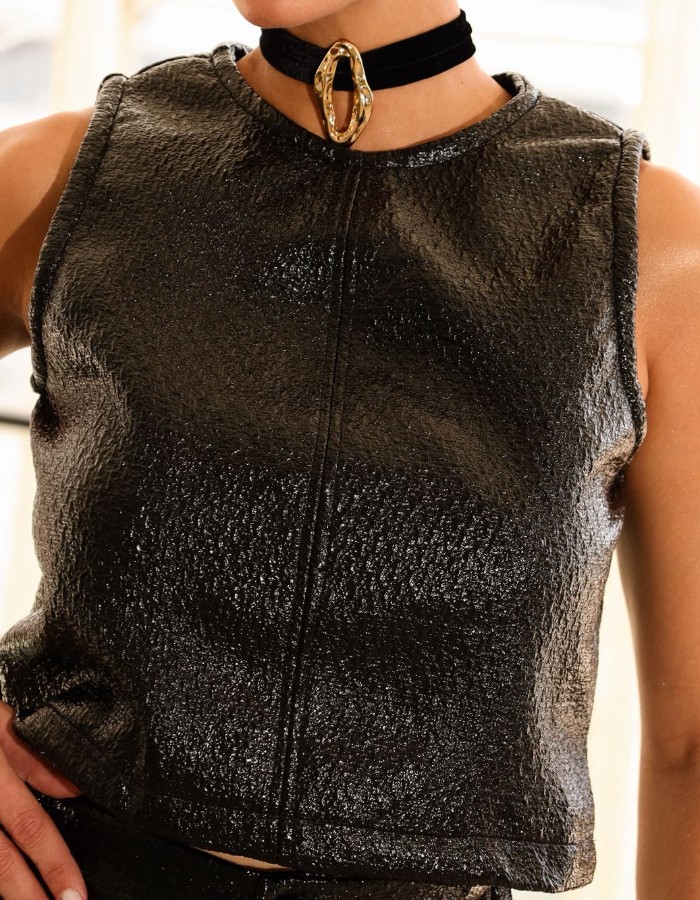 CROPPED TWEED RESINADO