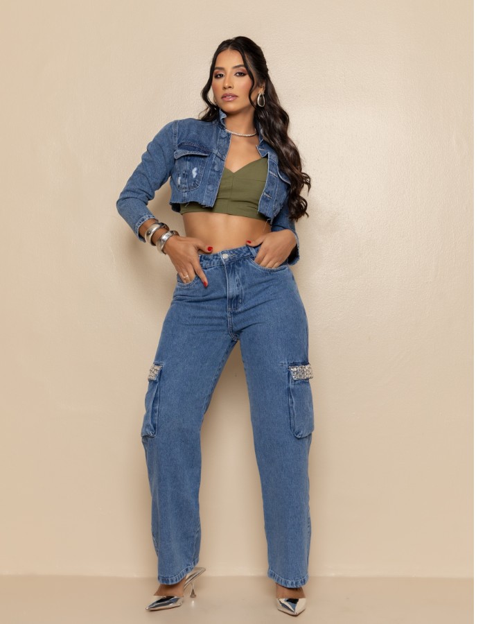 CALÇA SLIM 100% 