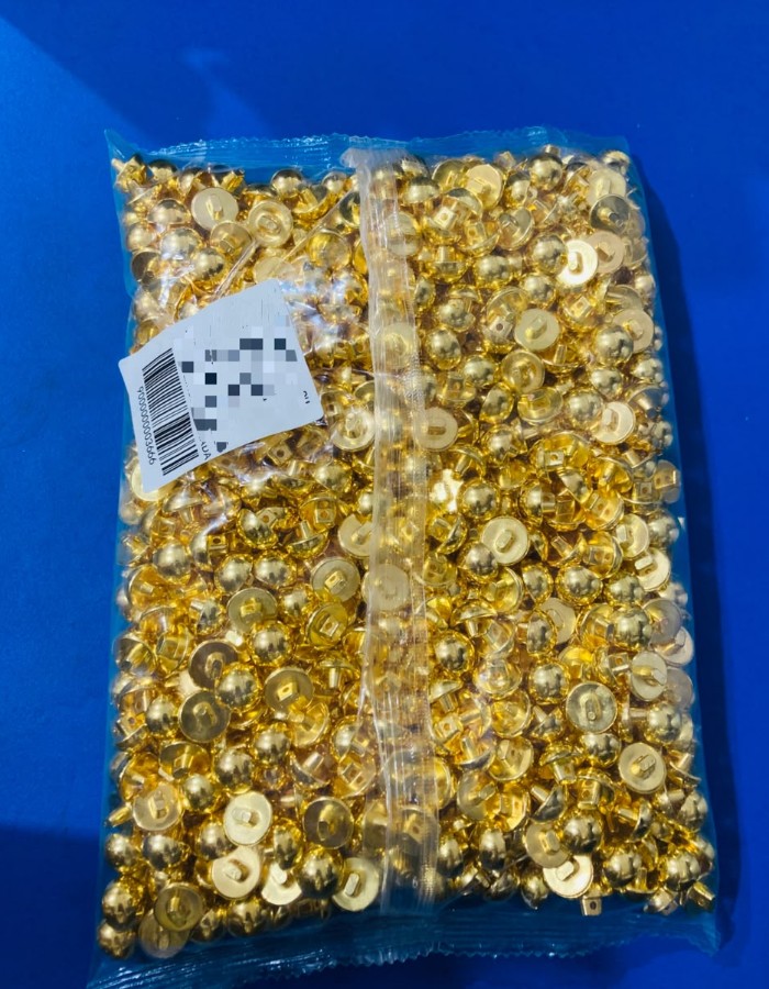 BOTÃO DOURADO C/ PÉ PACOTE C/ 1000 UND