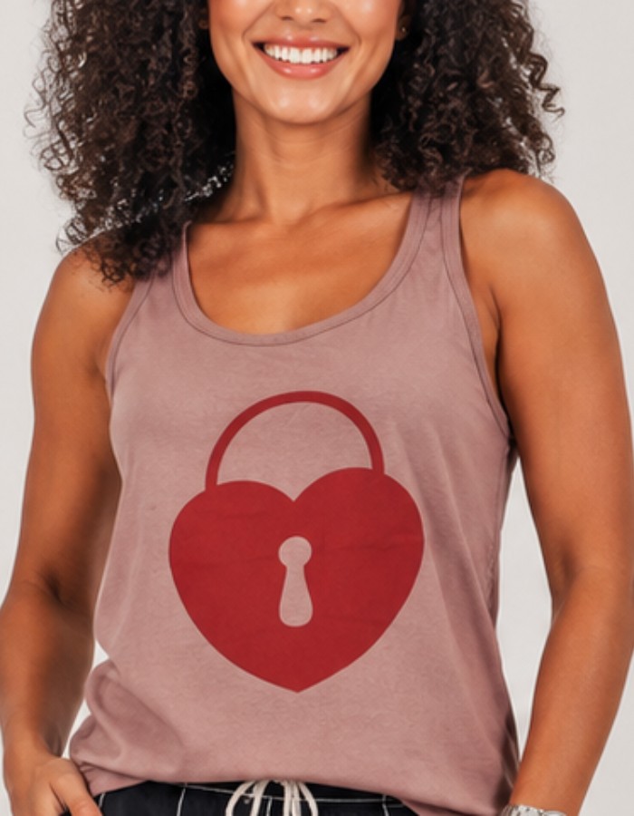 APENAS BLUSA REGATA-CADEADO
