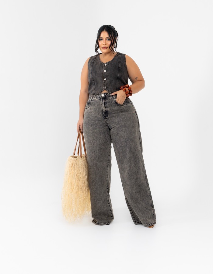 calça wide leg plus