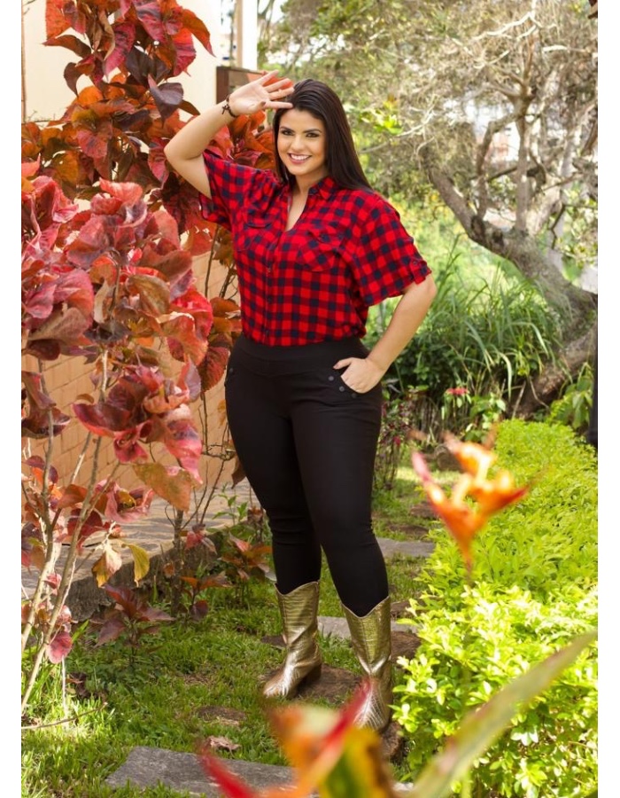 Blusa xadrez plus 