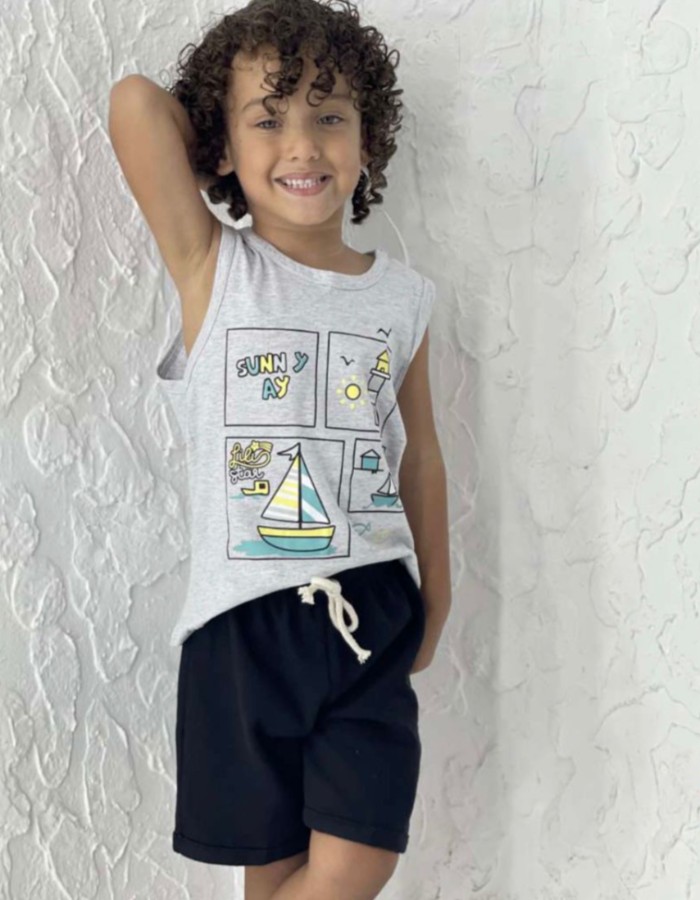 CONJUNTO REGATA COM SHORT LISO