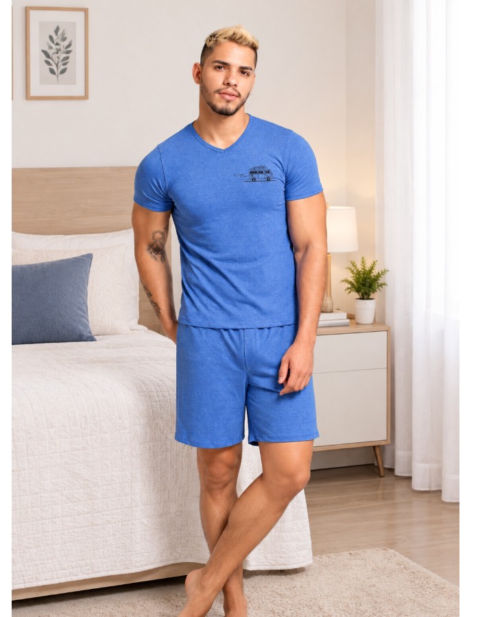 Pijama Masculino Manga Curta 