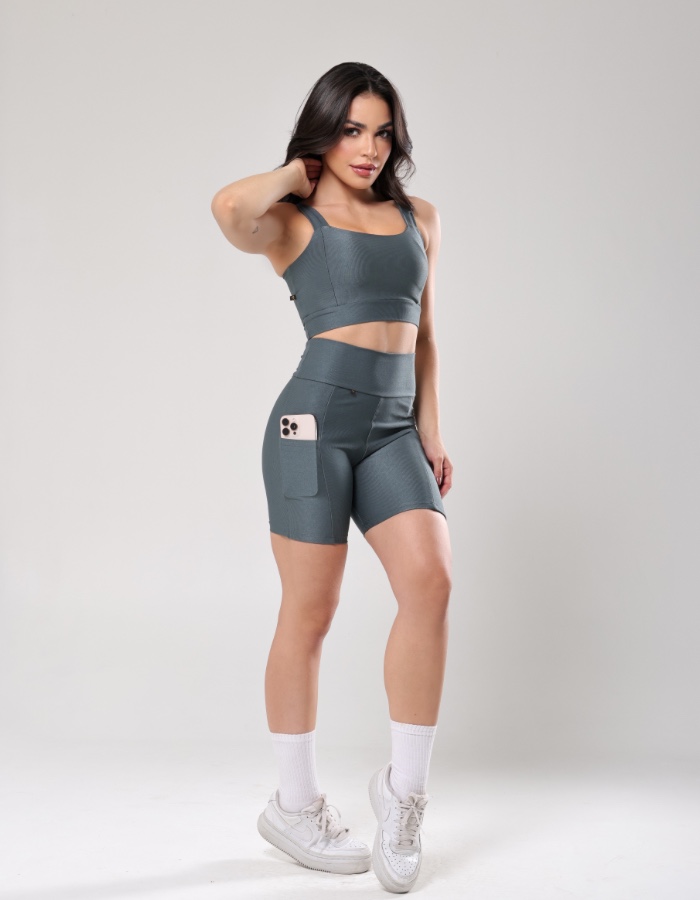 Conjunto  canelado Be Style short