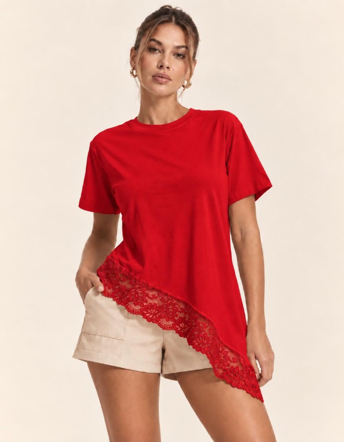 BLUSA SUEDE + RENDA