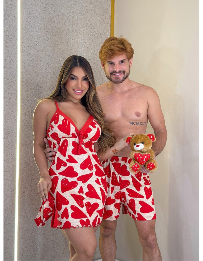 KIT casal coração  vermelho 