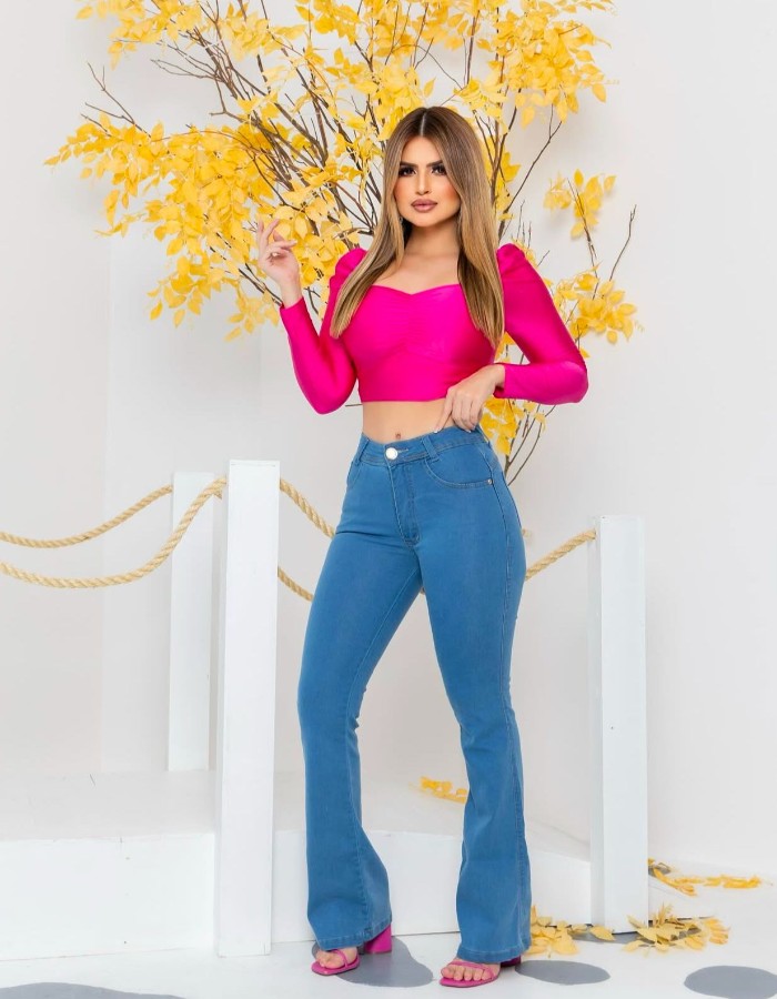 CALÇA JEANS FEMININA ( FLARE )