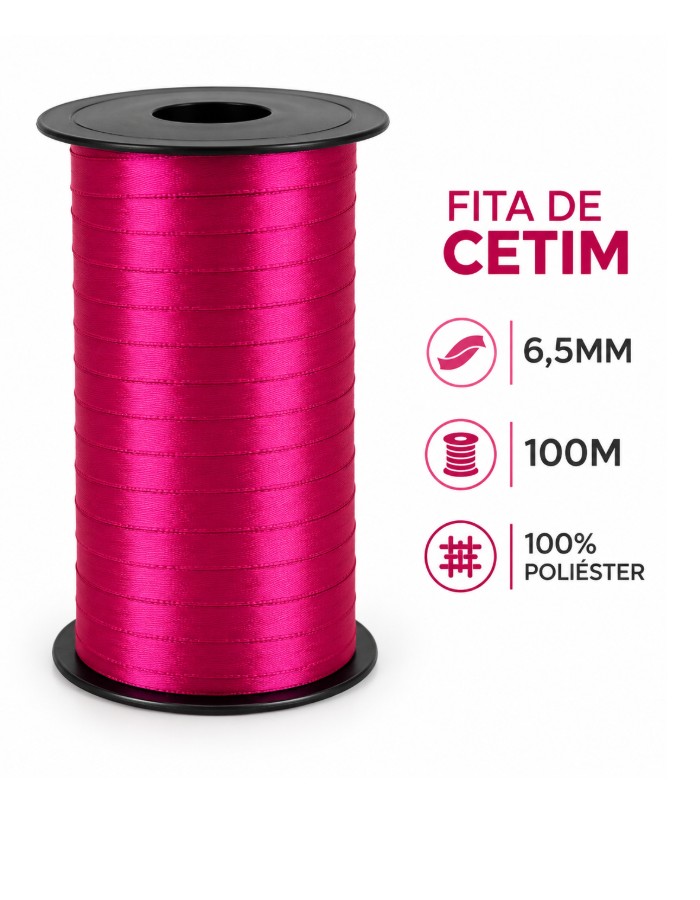 FITA DE CETIM N.01 6,5MM COM 100 METROS