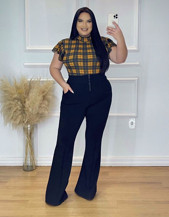 crooped  gola  alta manga babado (blusa)