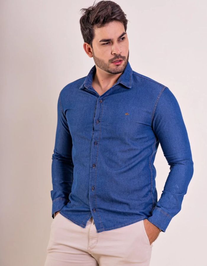 Camisa social manga longa 
