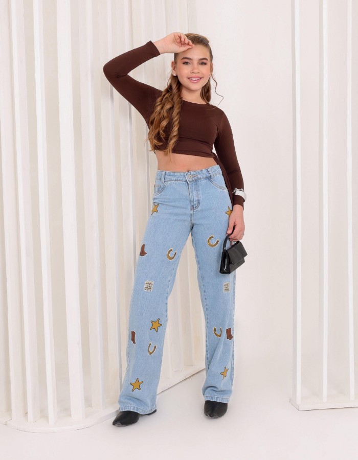 CALÇA ESTAMPA COUNTRY CRISTAL