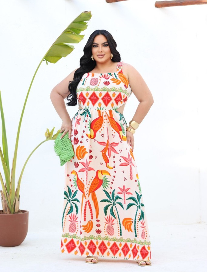 vestido longo virginia estampas tropical