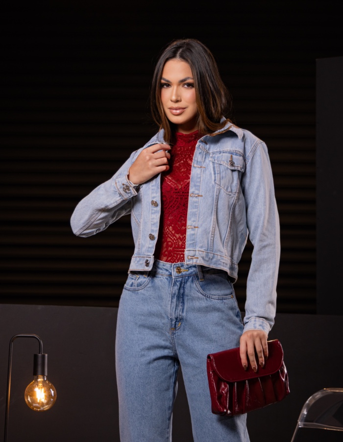 Jaqueta jeans claro