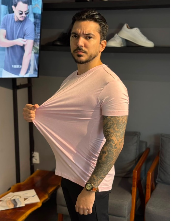 T SHIRT TECH ROSA CHÁ
