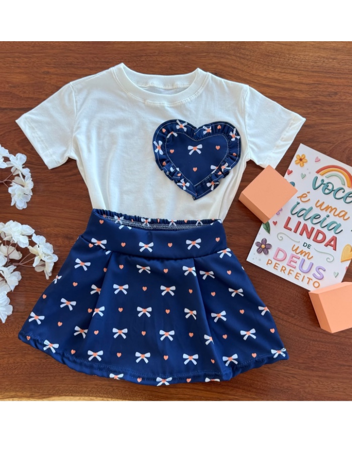 CONJUNTO SHORT SAIA CORAÇÃO 