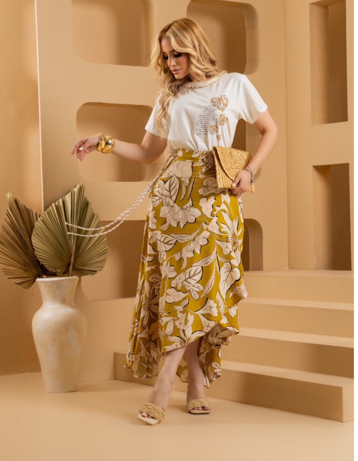 CONJUNTO TEE E SAIA ENVELOPE