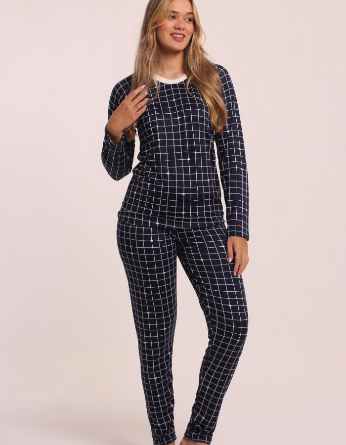 PIJAMA MANGA LONGA MARINHO 