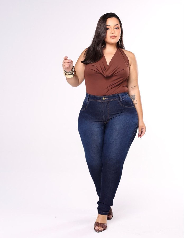 CALÇA SKINNY PLUS SIZE DISTROY COM PISTOLADO