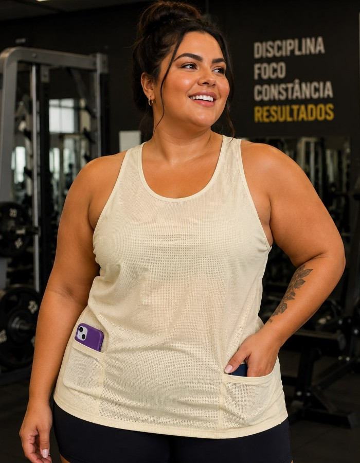 REGATA COM BOLSO PLUS EM DRYFIT