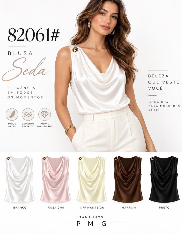 BLUSA SÊDA FIVELA