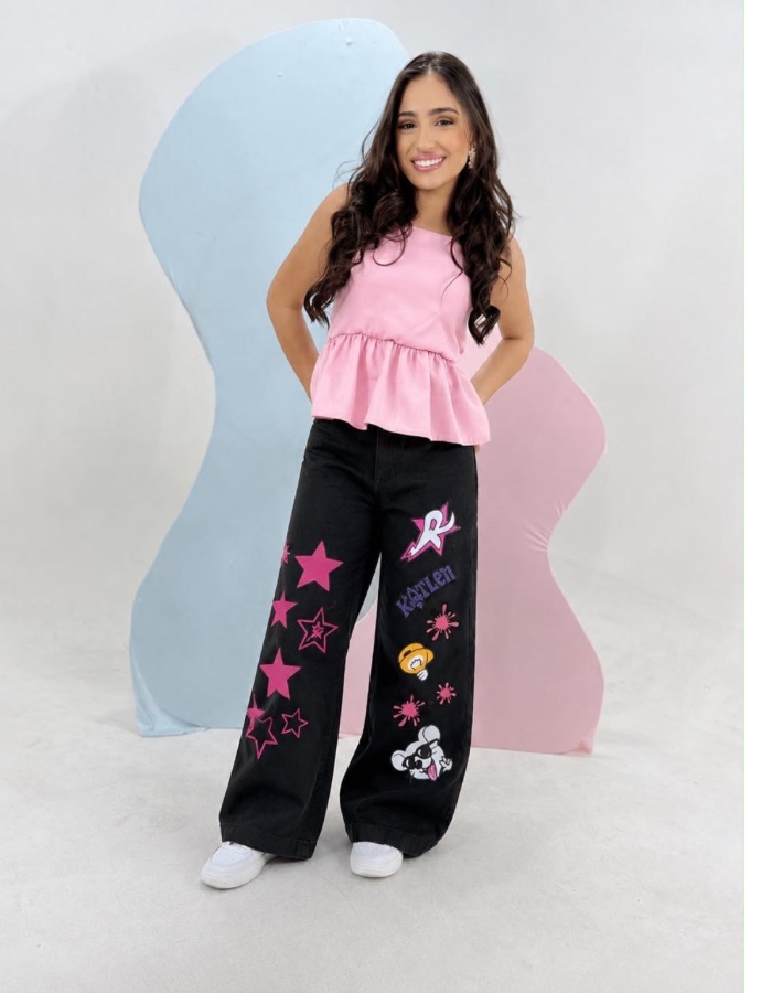 Calça infantil preta Emilly 