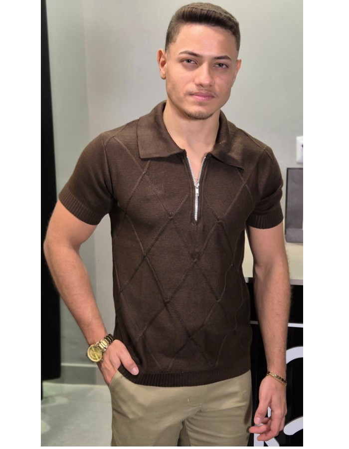CAMISA TRICOT GOLA POLO ZÍPER 