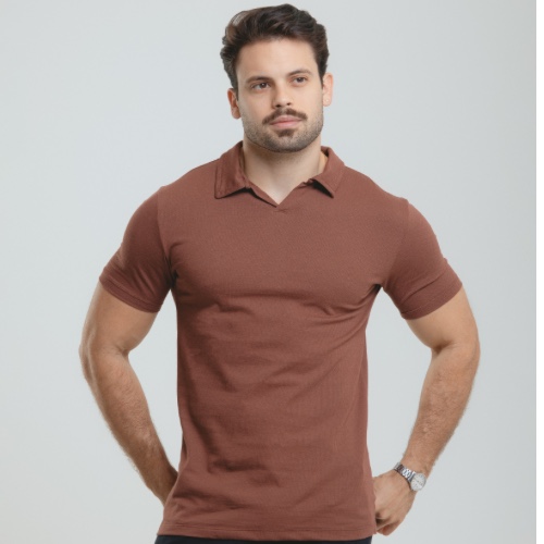 CAMISA GOLA POLO V CANELADINHA 