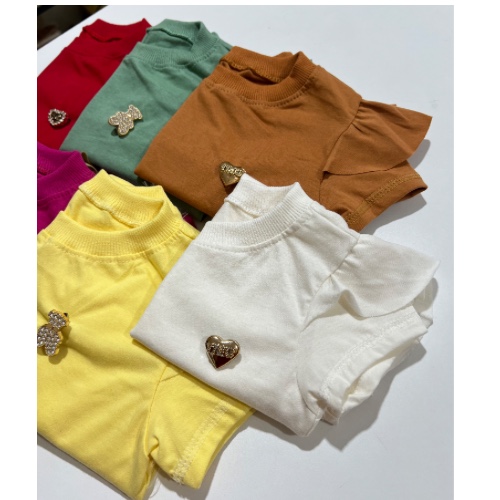 T-shirt Manga Babado Luxo 