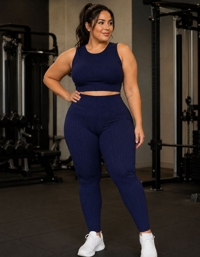 CONJUNTO CALÇA INTEIRA TOP NADADOR EM JACKARD