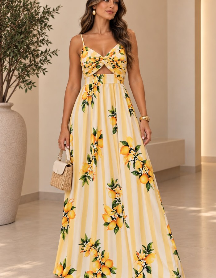 VESTIDO LONGO DET. NA FRENTE