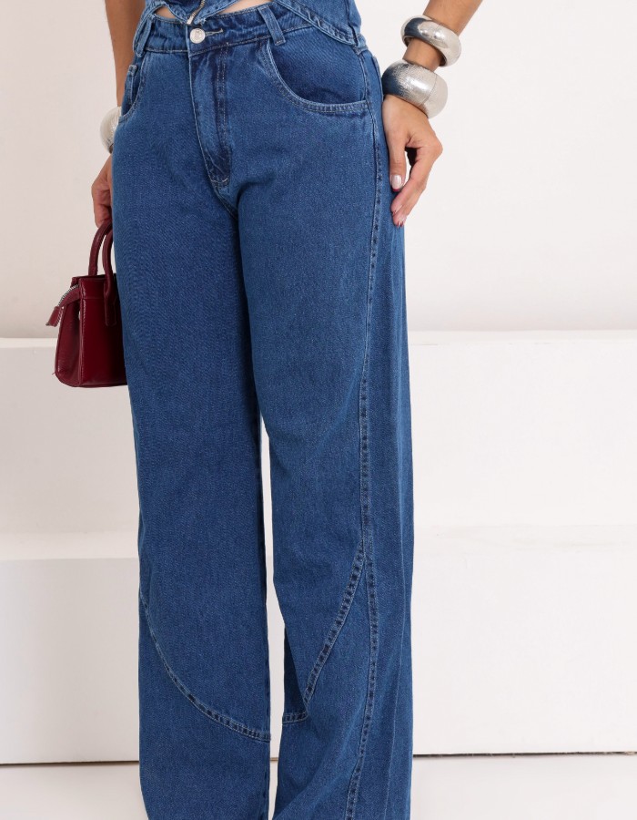 CALÇA WIDE LEG DET/EM BAIXO