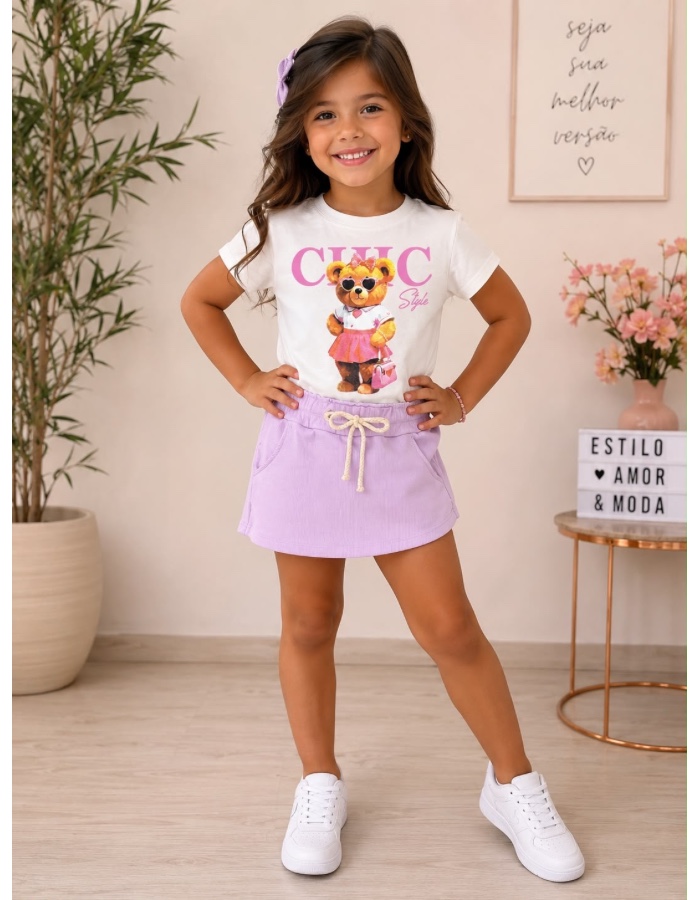 Conjunto short saia chic 