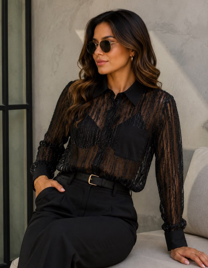 CAMISA COM TRANSPARÊNCIA