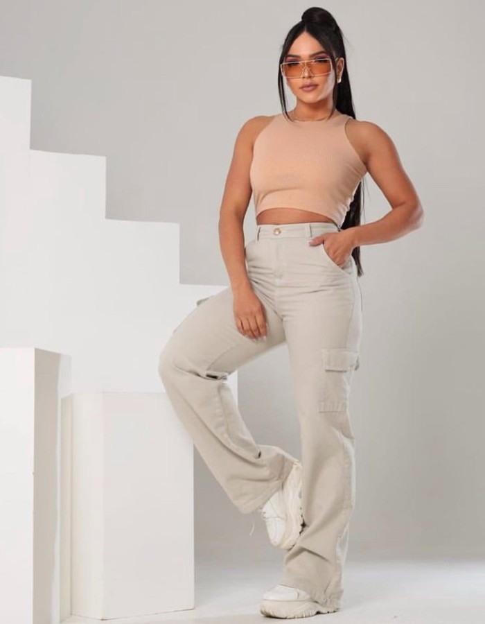 CALÇA WID LEG CARGO
