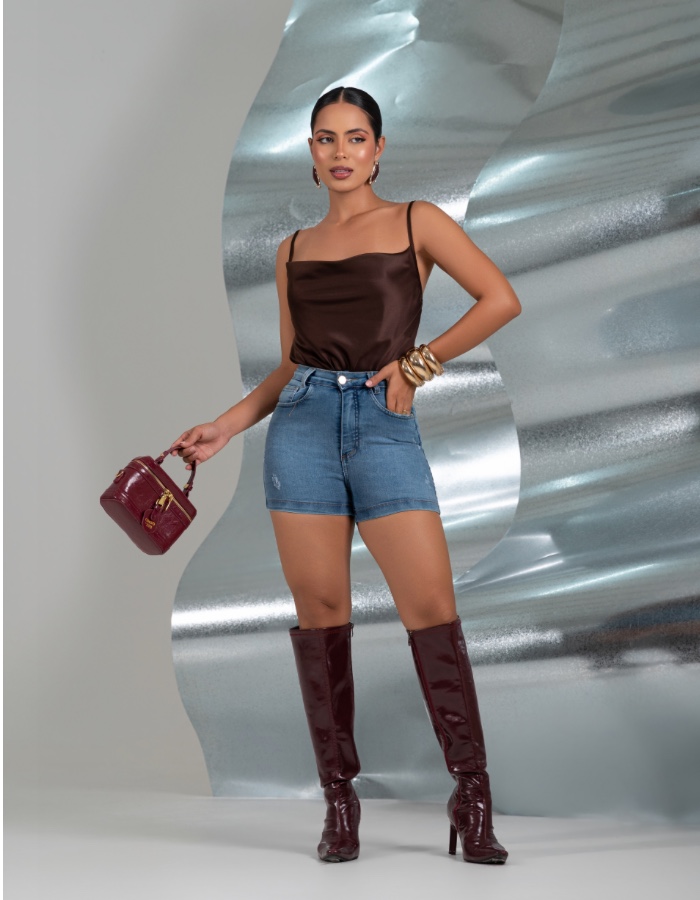 Short meia coxa